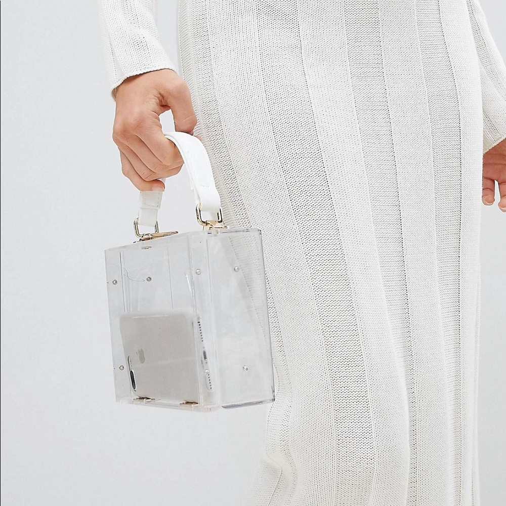 ASOS Off white Midi skirt in Wide Rib - Picture 6 of 8